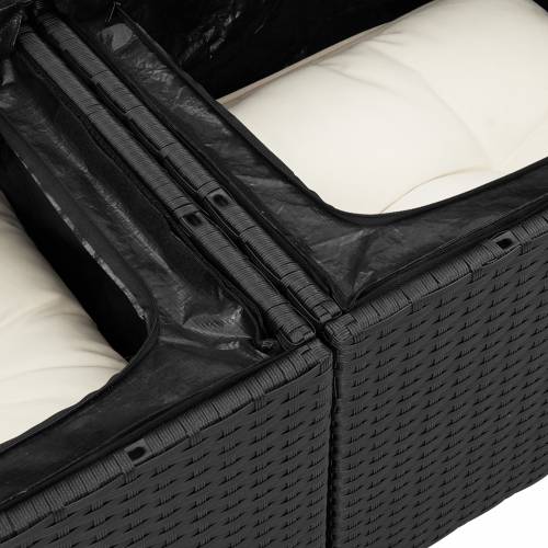 8 Dijelni Set Vrtnih Sofas s Jastučićima Crni Poli Ratan Akacija Cijena