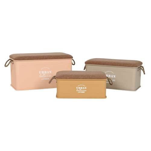 Set Škrinja Home ESPRIT Poliuretan Metal gradski 69,5 X 36,5 X 38,5 cm (3 kom.) Cijena