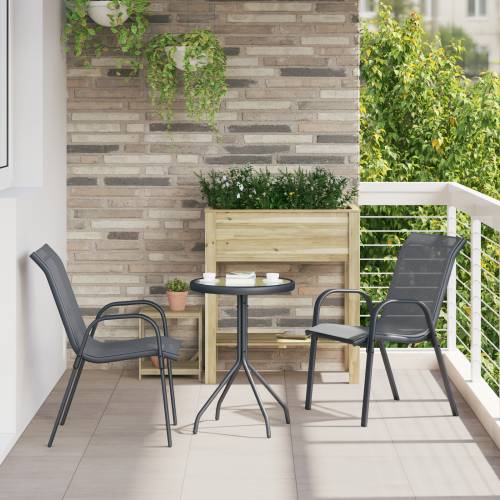 3-dijelni vrtni bistro set antracit tekstilena i čelik Cijena