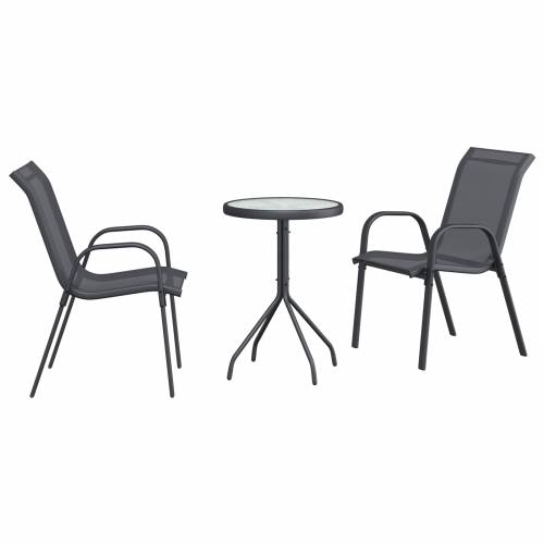3-dijelni vrtni bistro set antracit tekstilena i čelik Cijena