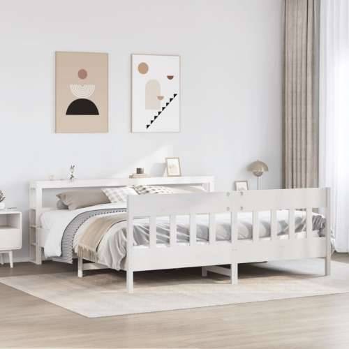 Okvir kreveta bez madraca bijeli 180x200 cm od masivne borovine - Bijela 180 x 200 cm Cijena