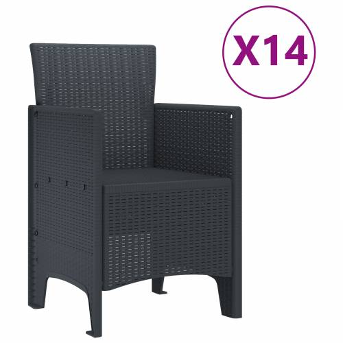 15-dijelni set za jelo u vrtu Antracit Poliratan Cijena