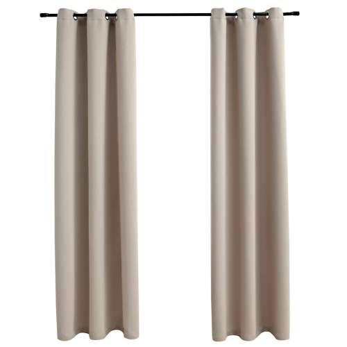 Zavjese za zamračivanje s prstenovima 2 kom bež 97x160 cm tkanina - Bež 37” x 63” 2 Cijena