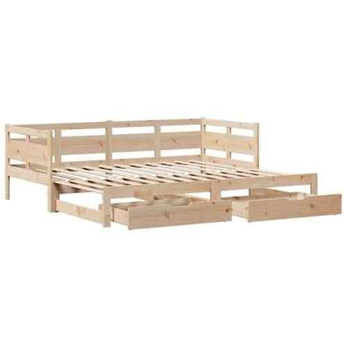 Dnevni krevet na razvlačenje s ladicama bez madraca 80x200 cm - Prirodna 80 x 200 cm Cijena