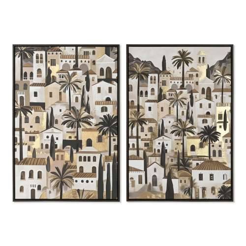 Slika Home ESPRIT Zelena Bež zlatan Kuće Tropsko 63 x 4,5 x 93 cm (2 kom.) Cijena