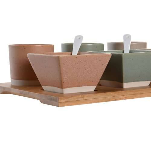 Set za Predjelo DKD Home Decor 28 x 18,8 x 1,5 cm Porculan Pisana Bambus 10 Dijelovi Skandinavski Cijena