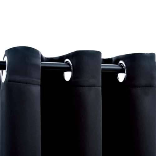 Zavjese za zamračivanje s prstenovima 2 kom. Crne 97x213 cm Tkanina - Crna 37” x 84” 2 Cijena