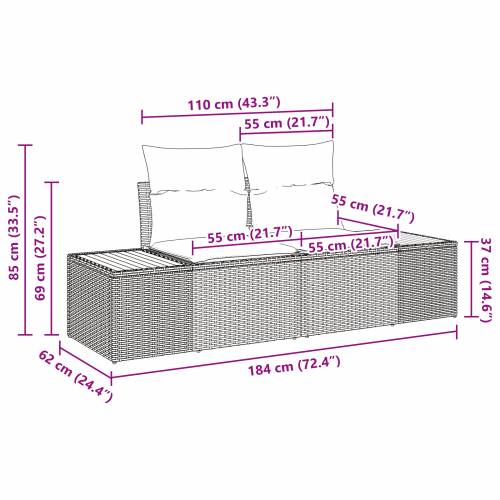 7 Dijelni Vrtni Sofa Set S Jastucima Bež Poli Ratan Akacija Cijena