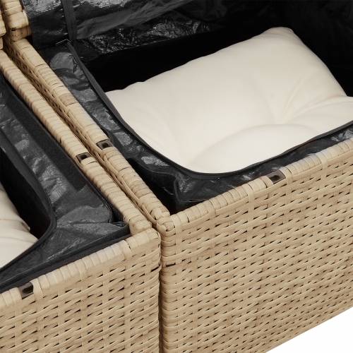 5-dijelni Vrtni Sofa Set s Jastučićima u Bež Poli Ratan Cijena