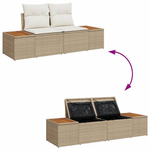 5-dijelni Vrtni Sofa Set s Jastučićima u Bež Poli Ratan Cijena