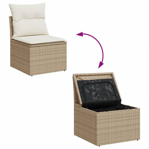 5-dijelni Vrtni Sofa Set s Jastučićima u Bež Poli Ratan Cijena
