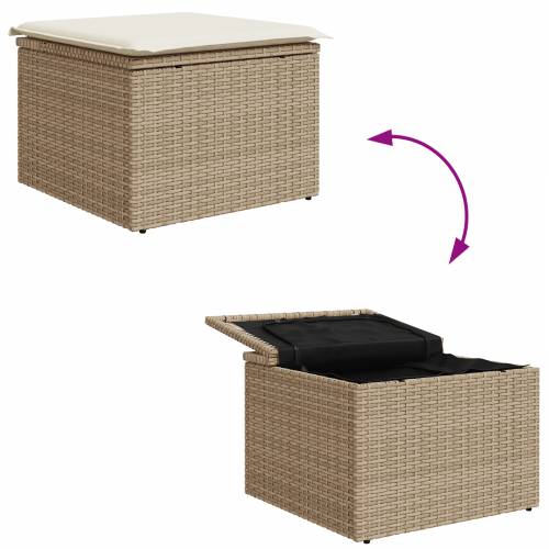 5-dijelni Vrtni Sofa Set s Jastučićima u Bež Poli Ratan Cijena