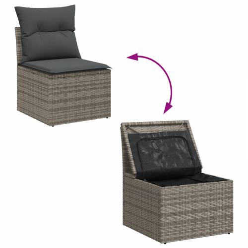 9-dijelni vrtni sofa set s jastučićima sivi poli ratan akacija Cijena