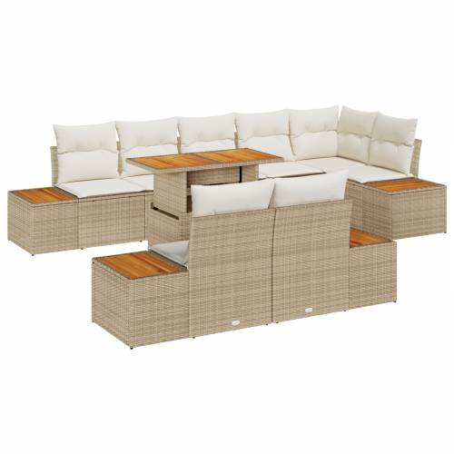 set od 9 dijelova vrtnih sofa s jastučićima bež poli ratan Cijena