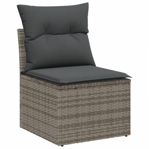 8-dijelni vrtni set sofa s jastučićima sivi poli ratan akacija Cijena