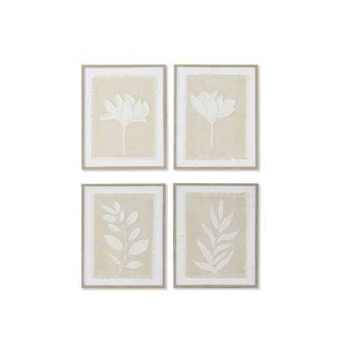 Slika Home ESPRIT Bijela Bež Skandinavski Botaničke biljke 40 x 2,2 x 50 cm (4 kom.) Cijena