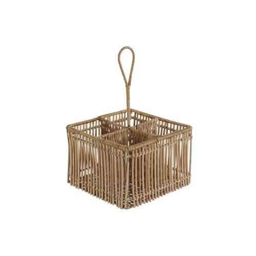Košara za pribor za jelo DKD Home Decor Smeđa Željezo Ratan Tropsko 19 x 19 x 30 cm Cijena