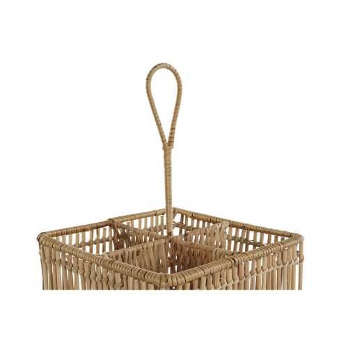 Košara za pribor za jelo DKD Home Decor Smeđa Željezo Ratan Tropsko 19 x 19 x 30 cm Cijena