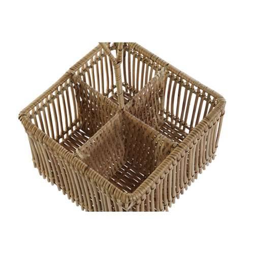 Košara za pribor za jelo DKD Home Decor Smeđa Željezo Ratan Tropsko 19 x 19 x 30 cm Cijena