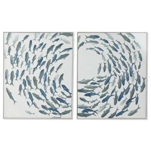 Slika Home ESPRIT Plava Krema Spirale 82,5 x 4 x 102,5 cm (2 kom.) Cijena
