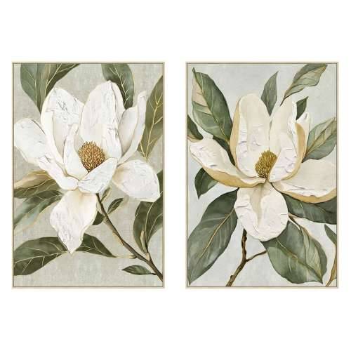 Slika Home ESPRIT Bijela Zelena Cvijet Shabby Chic (2 kom.) Cijena
