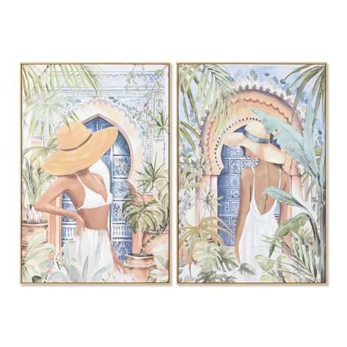 Slika Home ESPRIT Plava Smeđa Zelena Bež Tropsko chica 80 x 3,5 x 120 cm (2 kom.) Cijena