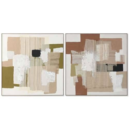 Slika Home ESPRIT Zelena Bež Apstraktno gradski 121 x 5,2 x 121 cm (2 kom.) Cijena