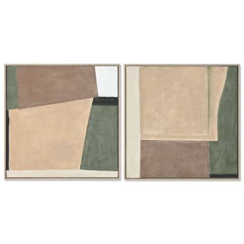 Slika Home ESPRIT Zelena Bež Apstraktno gradski 80 x 3,8 x 80 cm (2 kom.) Cijena