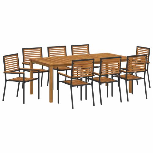 set za obedovanje u vrtu od 9 dijelova crni poli ratan akacija Cijena