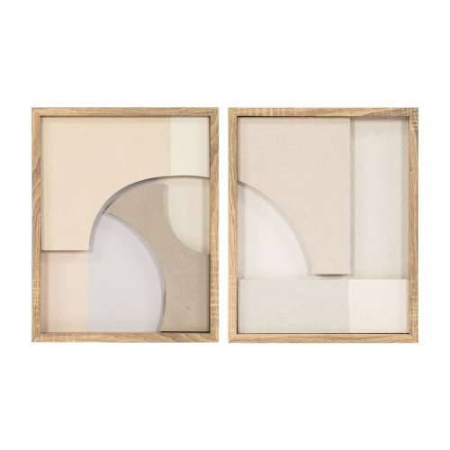 Slika Home ESPRIT Bijela Bež Prirodno moderan Skandinavski 40 x 3,8 x 50 cm (2 kom.) Cijena