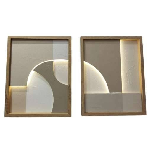 Slika Home ESPRIT Bijela Bež Prirodno moderan Skandinavski 40 x 3,8 x 50 cm (2 kom.) Cijena
