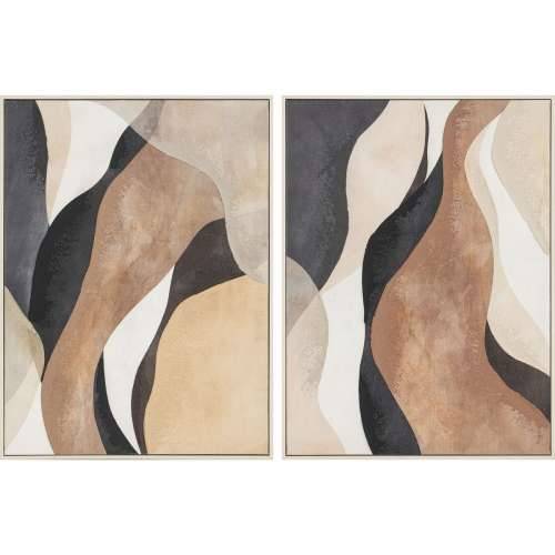 Slika Home ESPRIT Smeđa Bež Apstraktno gradski 60 x 2,8 x 80 cm (2 kom.) Cijena