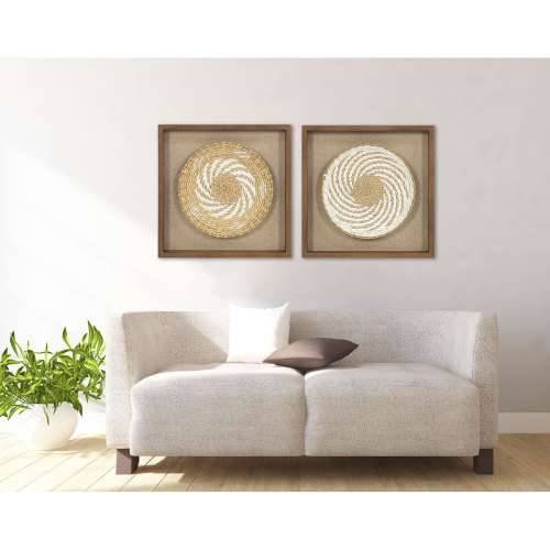 Slika Home ESPRIT Bijela Bež Boho 35 x 3,6 x 35 cm (2 kom.) Cijena