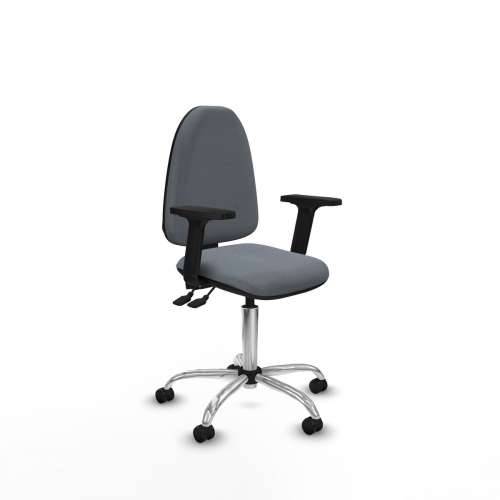 Uredska stolica Piqueras y Crespo Aýna AS bali gris brazos 2D base cromada ruedas autofrenantes 50mm Siva Cijena