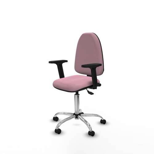 Uredska stolica Piqueras y Crespo Aýna AS bali rosa brazos 2D base cromada ruedas autofrenantes 50mm Roza Cijena