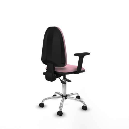 Uredska stolica Piqueras y Crespo Aýna AS bali rosa brazos 2D base cromada ruedas autofrenantes 50mm Roza Cijena