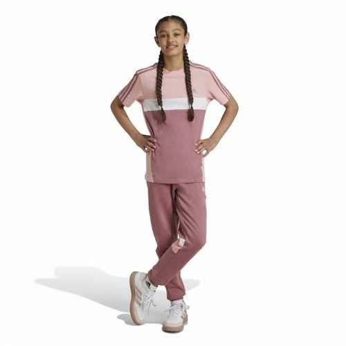 Dlhé športové nohavice Adidas Tiberio 3-Stripes Colorblock Roza Cijena