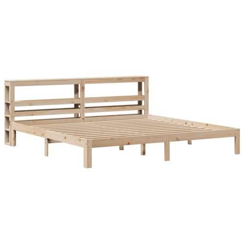Okvir kreveta s uzglavljem 200 x 200 cm od masivne borovine - Prirodna 200 x 200 cm Cijena