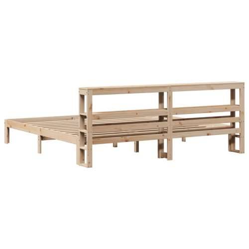 Okvir kreveta s uzglavljem 200 x 200 cm od masivne borovine - Prirodna 200 x 200 cm Cijena