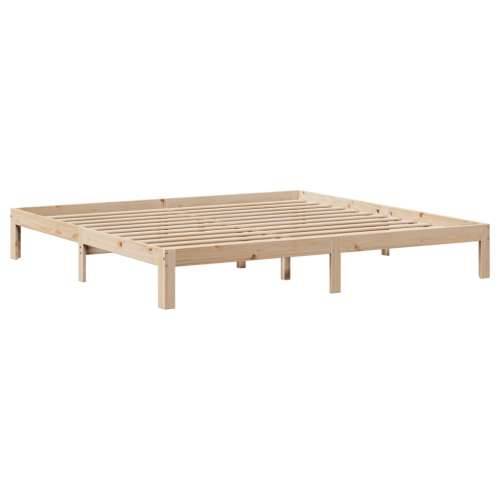 Okvir kreveta s uzglavljem 200 x 200 cm od masivne borovine - Prirodna 200 x 200 cm Cijena