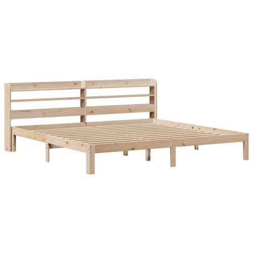 Okvir kreveta s uzglavljem 200 x 200 cm od masivne borovine - Prirodna 200 x 200 cm Cijena