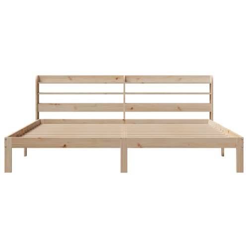 Okvir kreveta s uzglavljem 200 x 200 cm od masivne borovine - Prirodna 200 x 200 cm Cijena