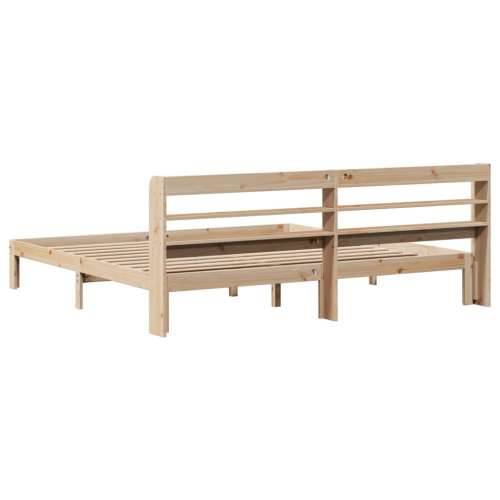 Okvir kreveta s uzglavljem 200 x 200 cm od masivne borovine - Prirodna 200 x 200 cm Cijena