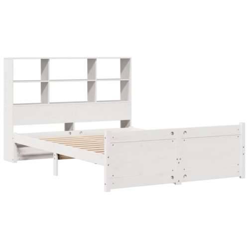 Krevet s regalom z knjige bez madraca bijeli 120x190cm borovina - Bijela 120 x 190 cm Cijena