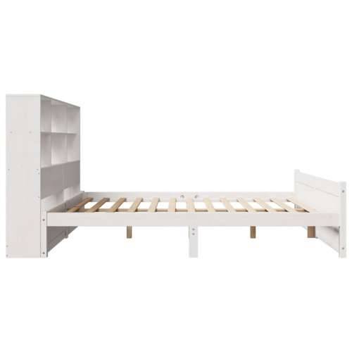 Krevet s regalom z knjige bez madraca bijeli 120x190cm borovina - Bijela 120 x 190 cm Cijena