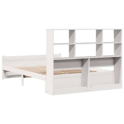 Krevet s regalom z knjige bez madraca bijeli 120x190cm borovina - Bijela 120 x 190 cm Cijena