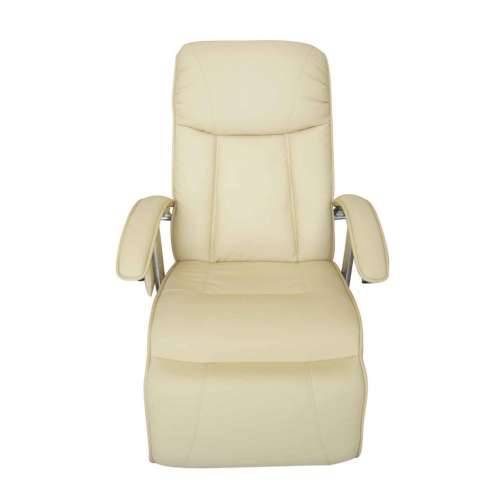 Masažna fotelja od umjetne kože krem bijela Cijena
