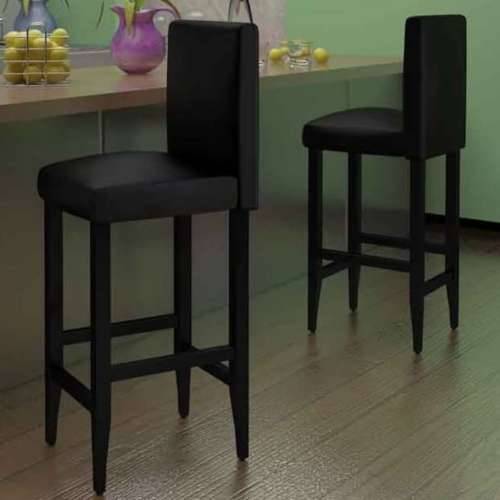 Barski stolci od umjetne kože 2 kom crni Cijena