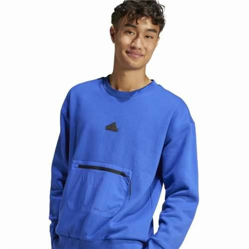 Majica bez Kapuljače Adidas City Es e Fleece Plava Cijena