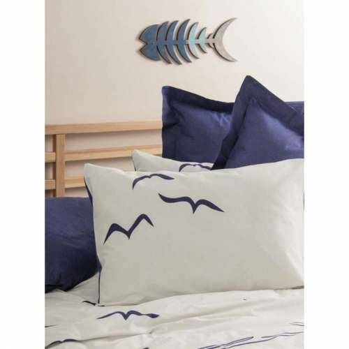 Set pokrivača za poplun Plava Bijela 220 x 240 cm Cijena